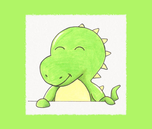 How to draw our logo's Kiddy Dino