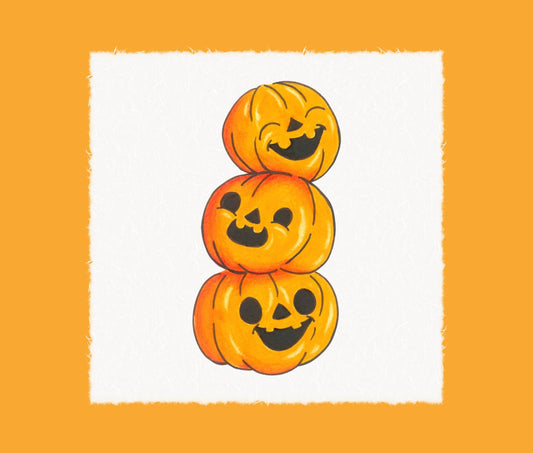 How To Draw a Stack Of Laughing Pumpkins