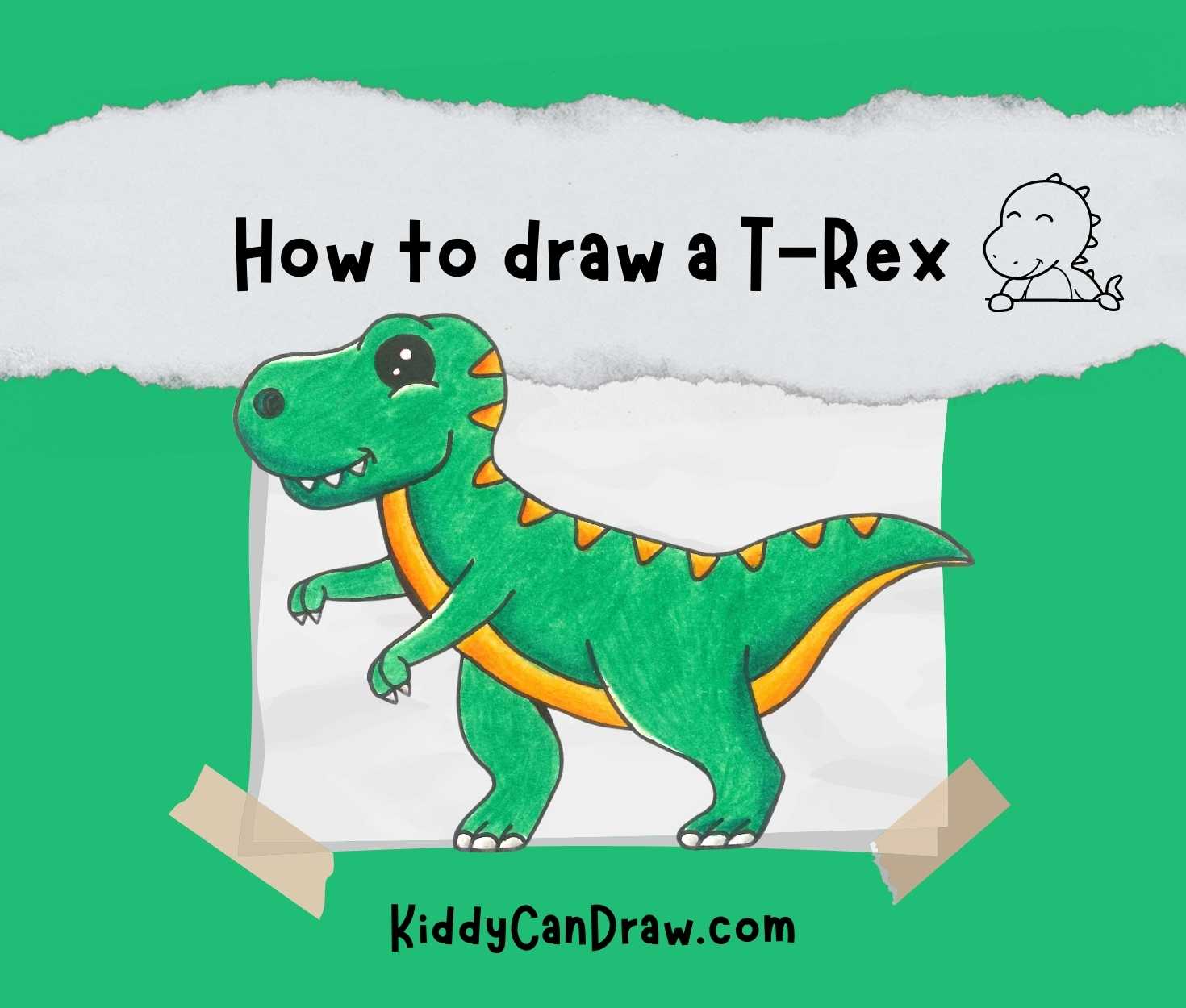 How to Draw an Easy Dinosaur for Kids - Really Easy Drawing Tutorial