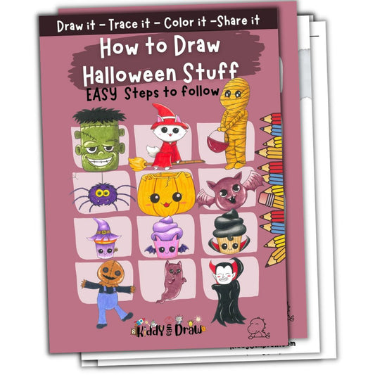 How to Draw Halloween Stuff for Kids eBook | Draw it-Trace it-Color it