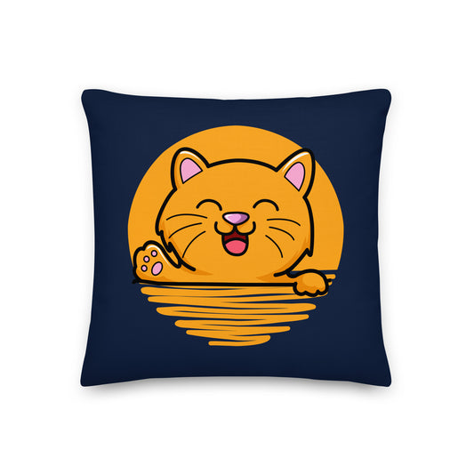Cute Cat | Premium Pillow | Navy