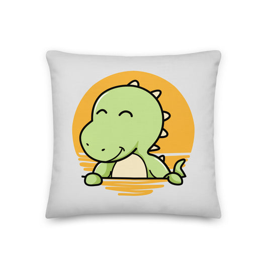 Kiddy Dinosaur | Premium Pillow | Grey