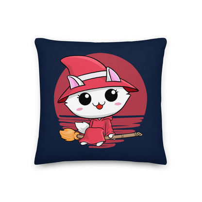 Kitty Witch | Premium Pillow | Navy