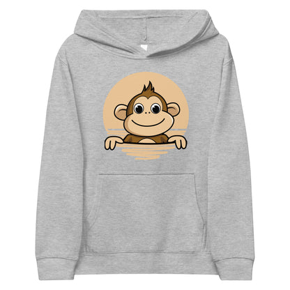 Monkey | Kids Fleece Hoodie | Grey