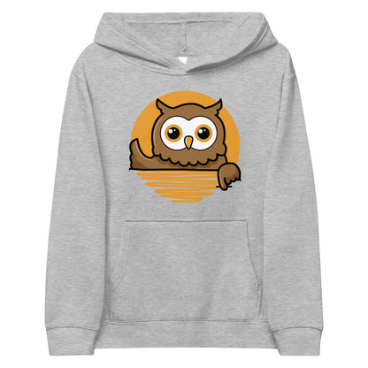 Owl | Kids Fleece Hoodie | Grey