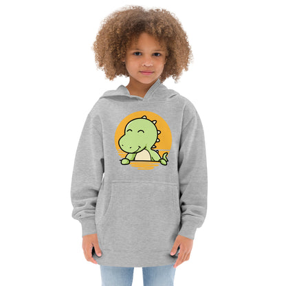 Kiddy Dinosaur | Kids Fleece Hoodie | Grey