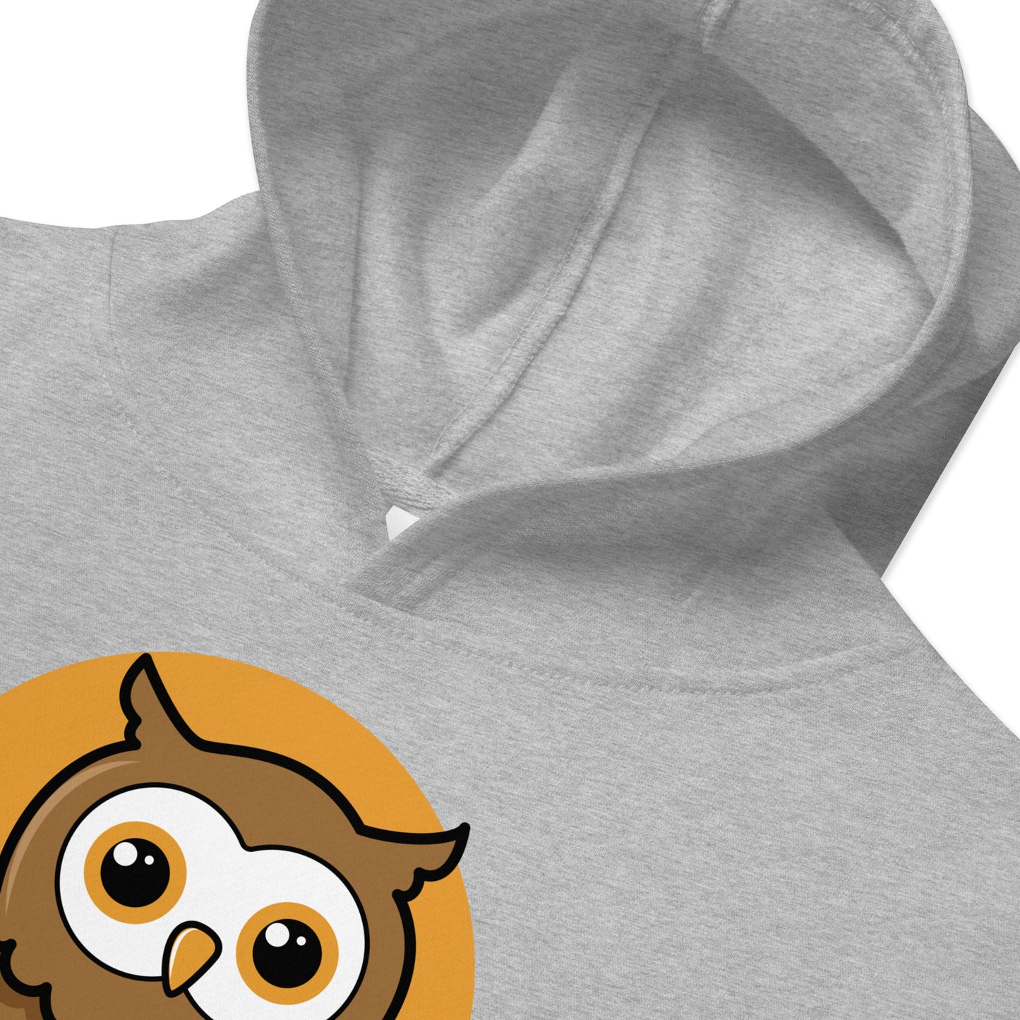 Owl | Kids Fleece Hoodie | Grey