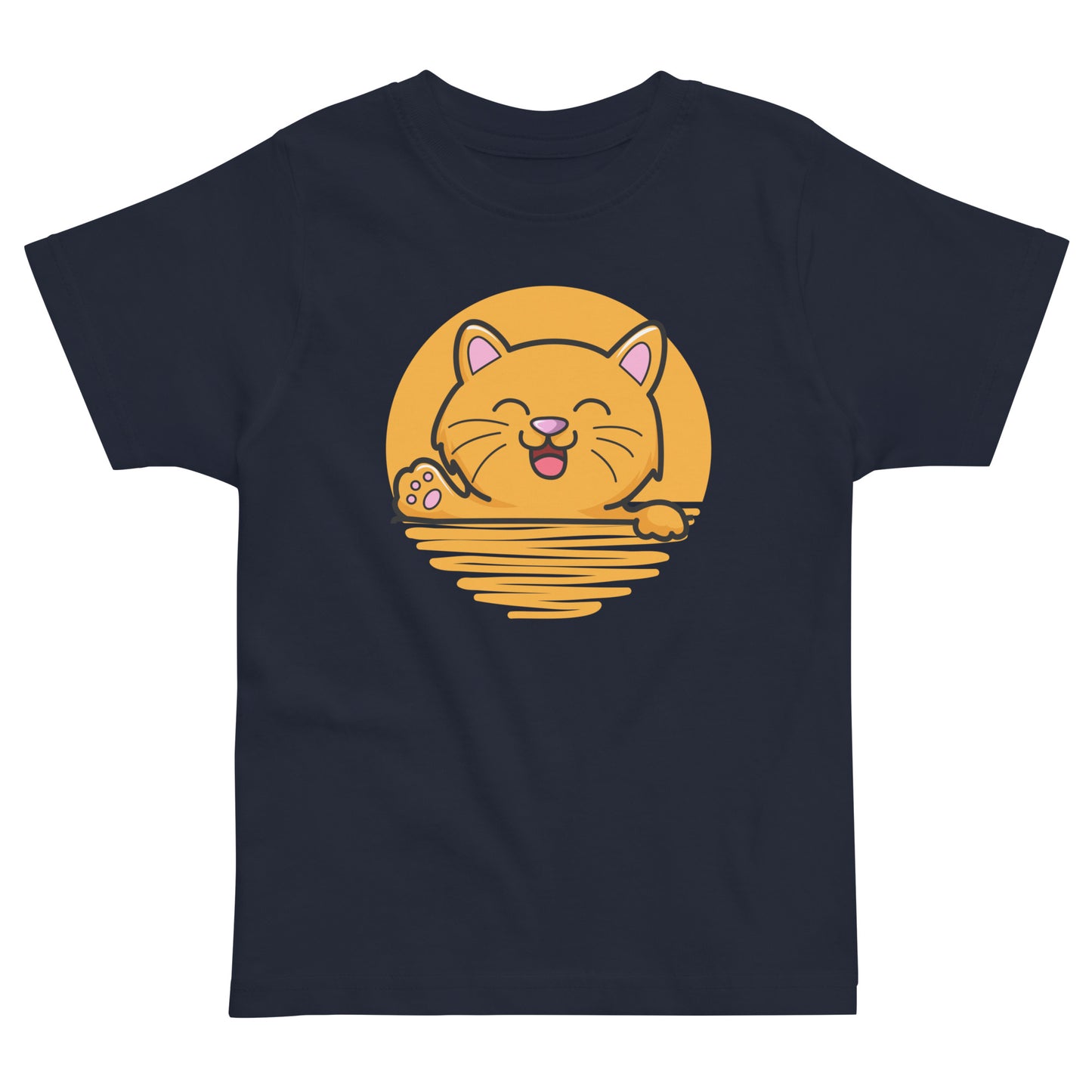  Cute Cat | Toddler T-Shirt | 2Y-5Y | Navy