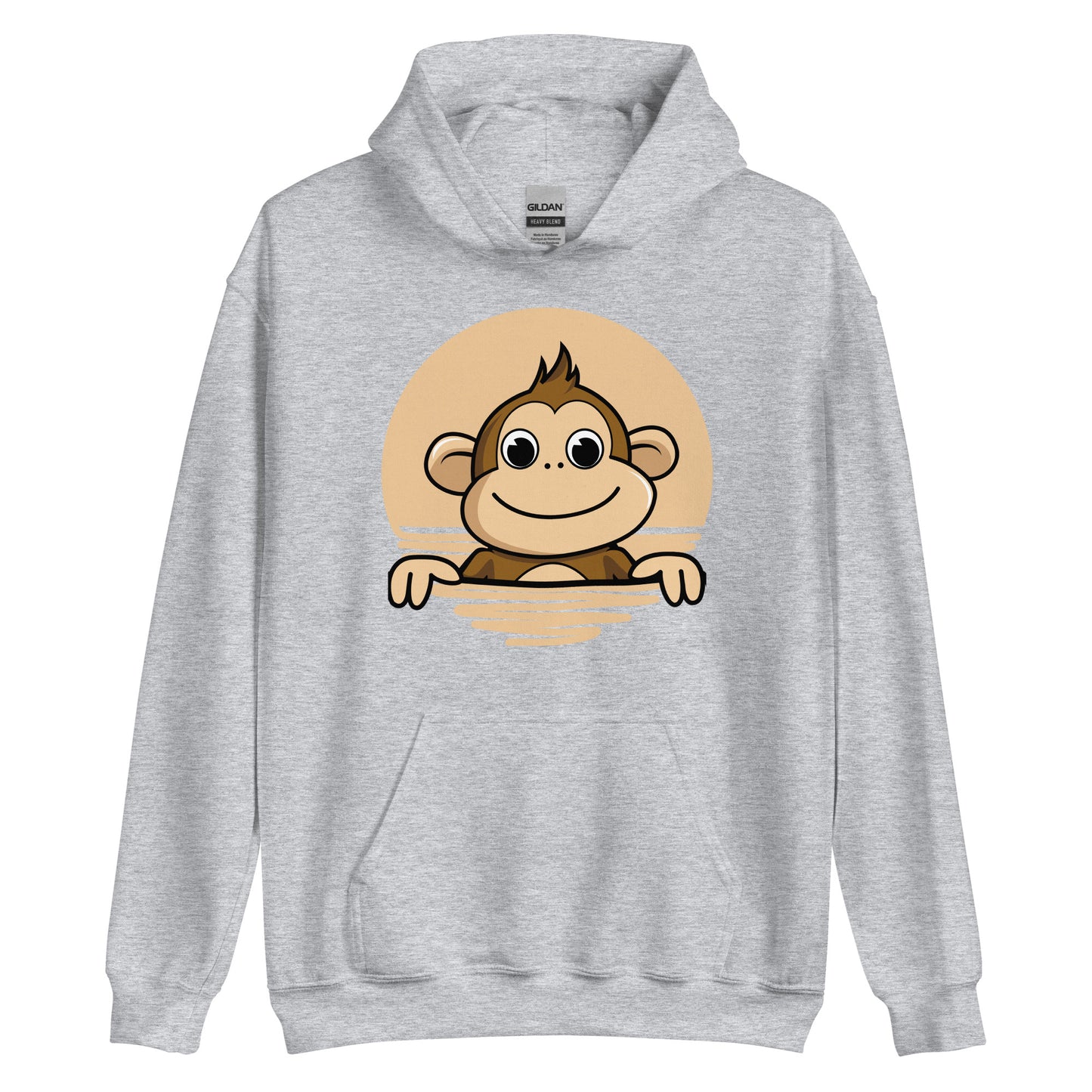 Monkey | Adult Unisex Hoodie | Grey