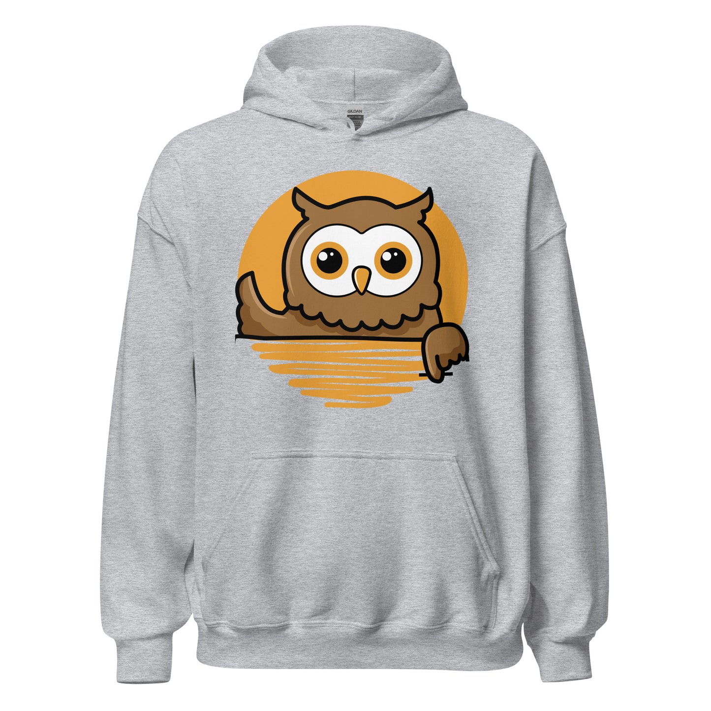 Owl | Adult Unisex Hoodie | Grey