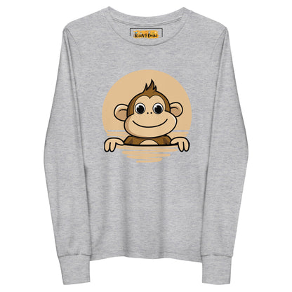 Monkey | Kids and Youth Long Sleeve Shirt | Grey