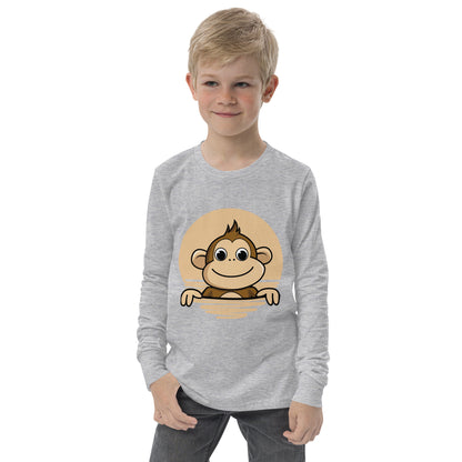 Monkey | Kids and Youth Long Sleeve Shirt | Grey