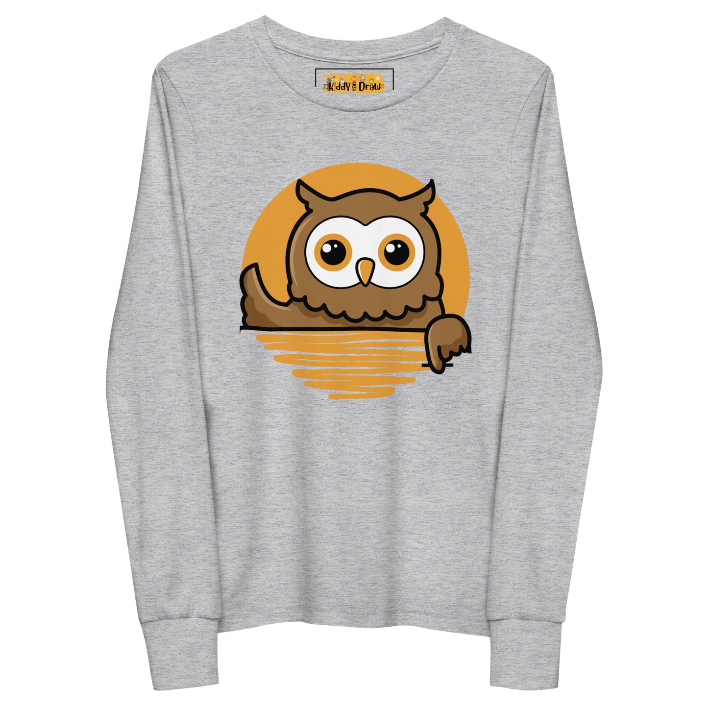Owl | Kids and Youth Long Sleeve Shirt | Grey