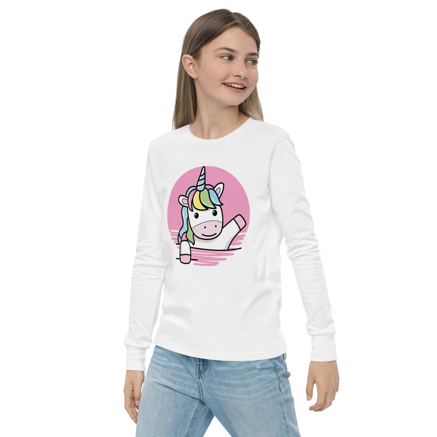 Unicorn | Kids and Youth Long Sleeve Shirt | White